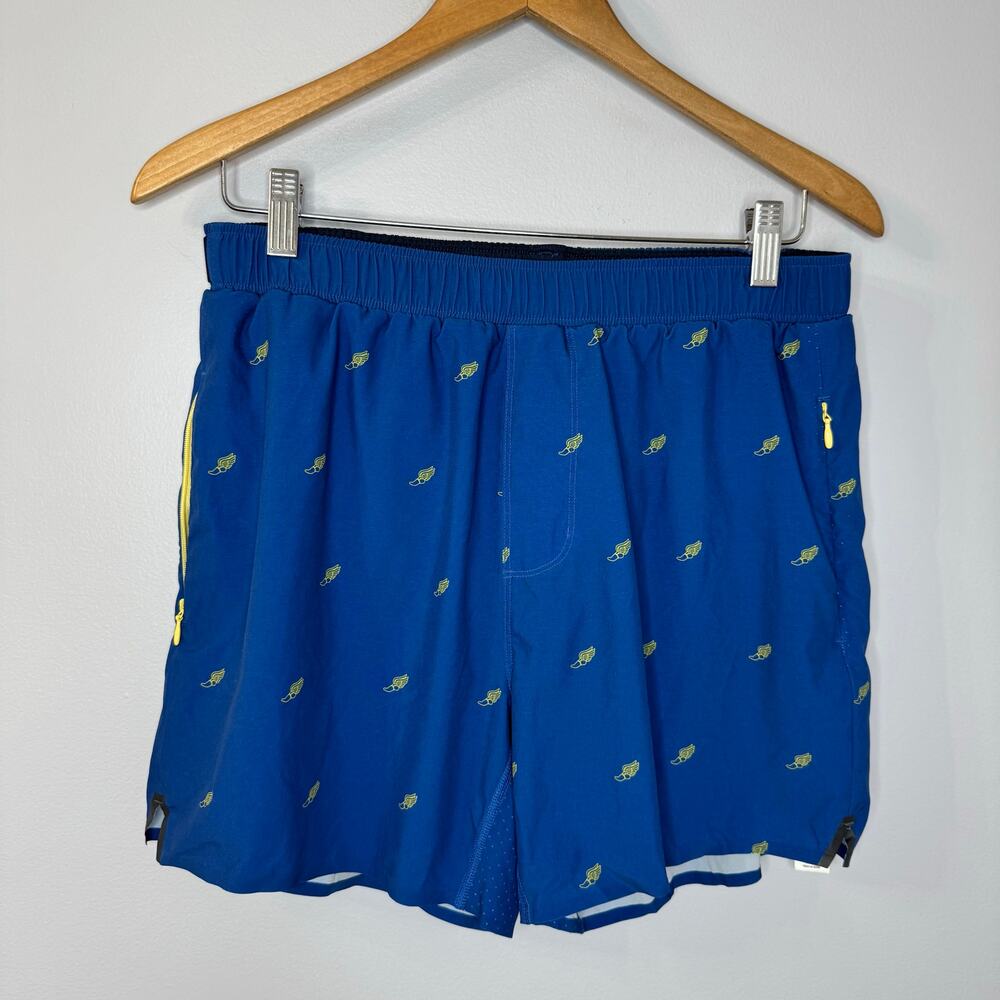 Rhone Athletic Shorts Blue Printed Men's M Lightweight